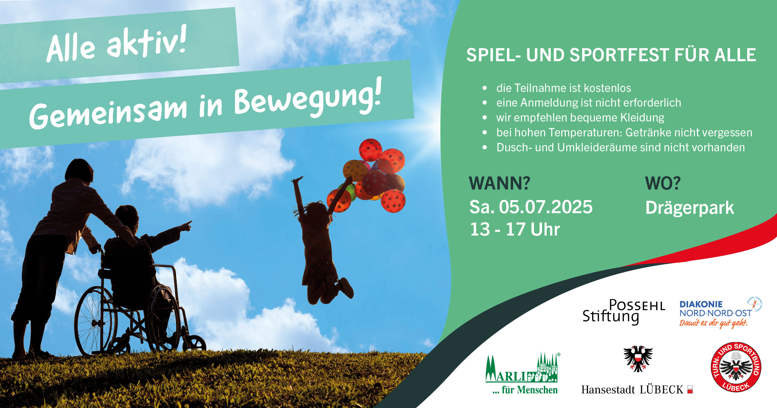 Alle aktiv Gemeinsam in Bewegung Plakat