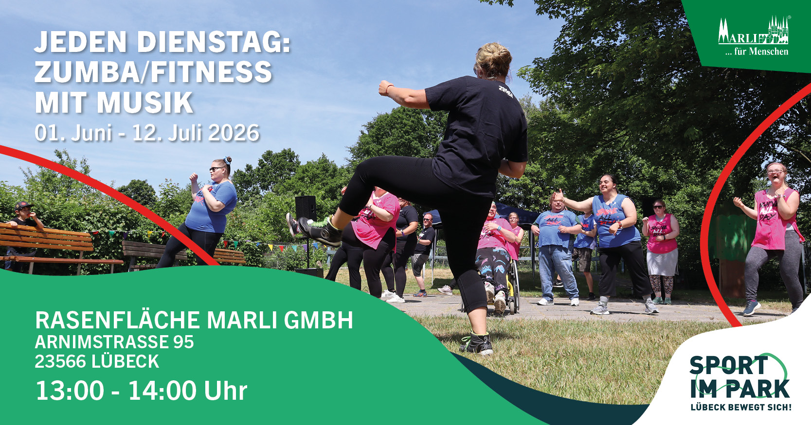 Zumba: dienstags 13 bis 14 Uhr in der Arnimstra&szlig;e